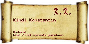 Kindl Konstantin névjegykártya
